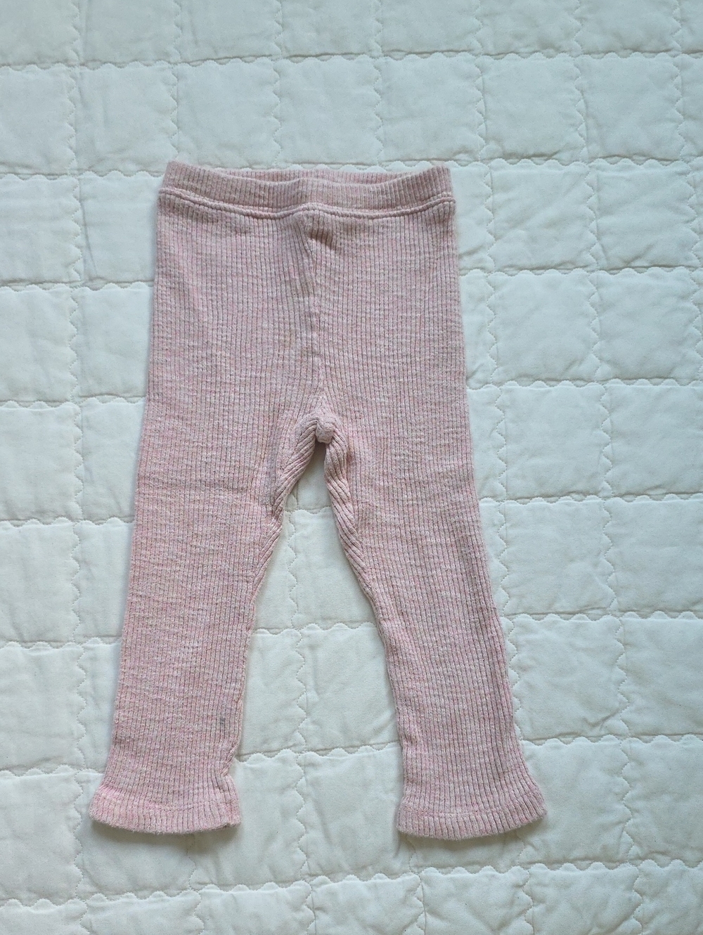 Old Navy Pale Pink Ribbed Knit Toddler Leggings